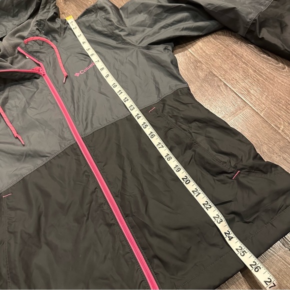 Columbia Jacket Women Gray Hooded Flash Forward Fleece Lined Windbreaker Golf S - Picture 10 of 12